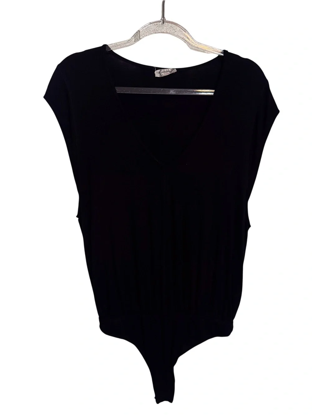 Intimately Free People Medium Black Casual Bodysuit Lounge Short Sleeve Stretchy